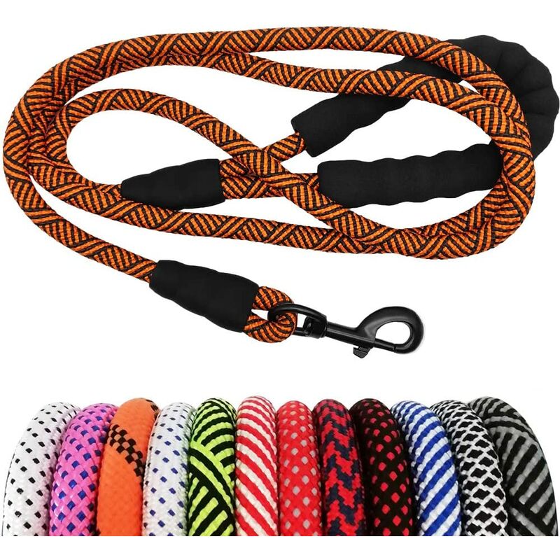 

Correa para perros de cuerda resistente, correa de nailon para mascotas de 1,5 m, correa de agarre suave y acolchada para perros grandes y medianos,