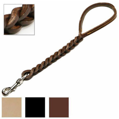 Correa para perros de cuero trenzado de 45 cm