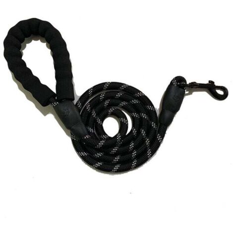 Correa para perros grandes, medianos y pequeños, correa para pasear Husky Golden Retriever negra, 2 metros