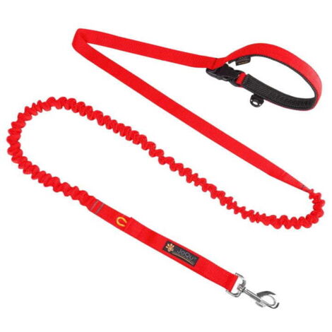 Correa para perros JoQu® Two Runners Leash con amortiguación roja