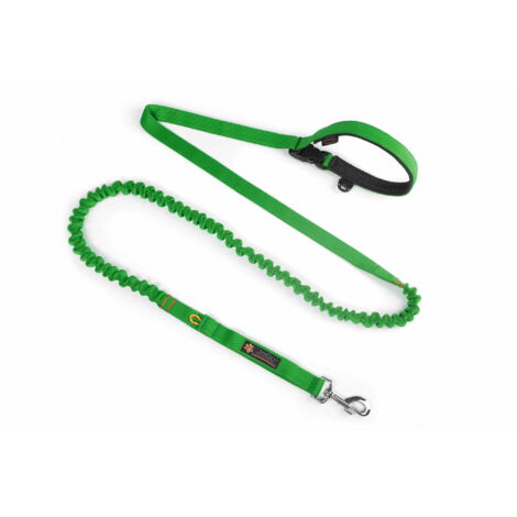 Correa para perros JoQu® Two Runners Leash con amortiguación verde