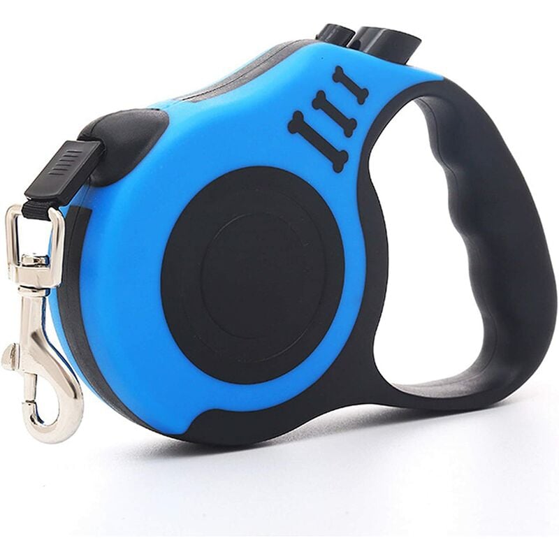 

Correa retráctil para perros, tractor retráctil automático para mascotas de nailon para gatos pequeños y medianos, 360 ° sin enredos （Azul 5M）