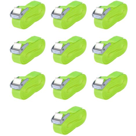 Correas 10 unidades verde fluorescente 0,25 T 5 mx 25 mm
