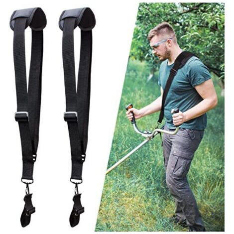 Correas de hombro ajustables: cinturón de nailon duradero, arnés para cortadora de césped y desbrozadora para jardinería (negro)