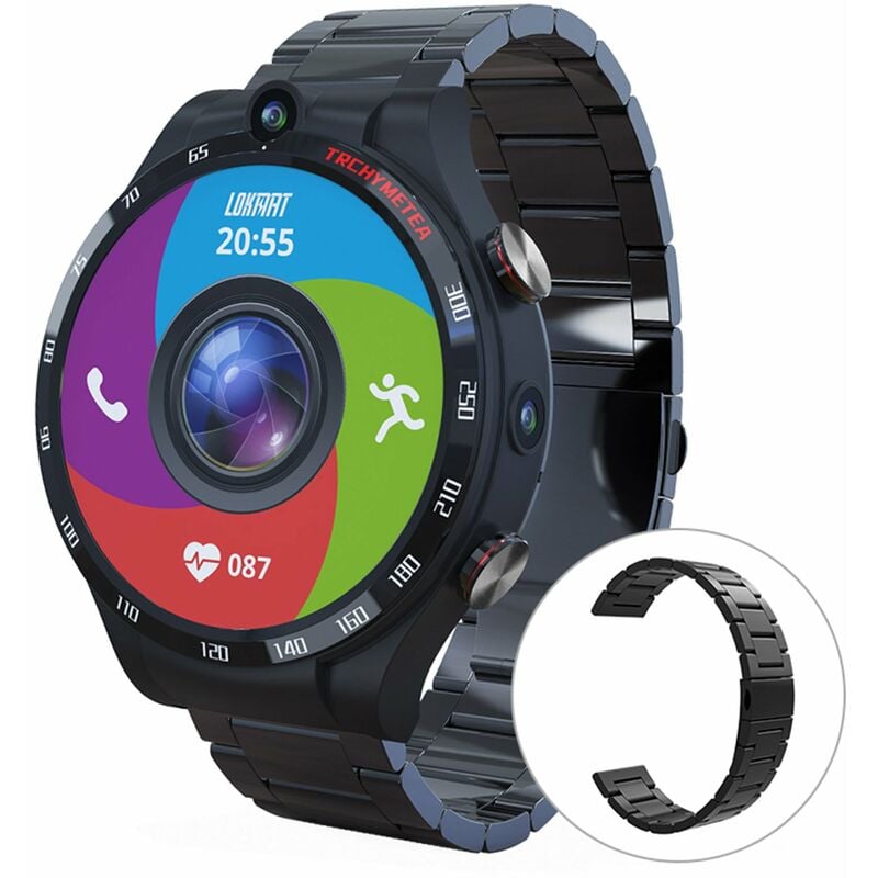 

Correas de reloj de acero inoxidable de 22 mm con extremo recto Correa de reloj duradera con hebilla plegable Compatible con reloj inteligente LOKMAT
