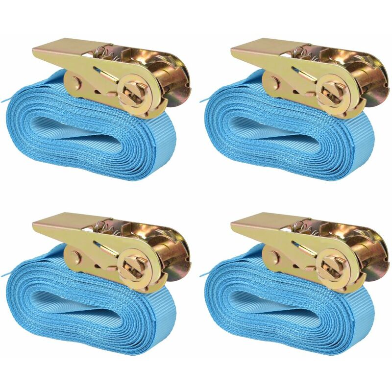 

Correas de sujeción de trinquete 4 uds 0,8 Ton 6mx25mm azul