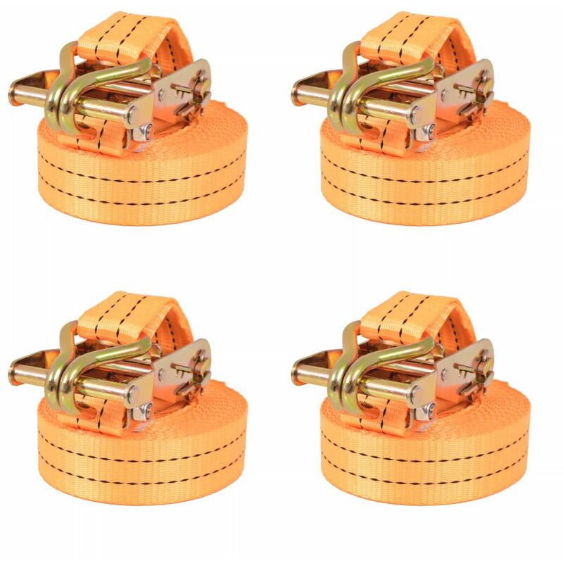 

Bh Design - Correas de sujeción de trinquete 4 uds 1 T 6mx38mm naranja