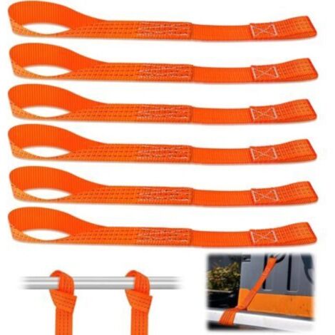 Correas de sujeción para motocicletas y bicicletas – 43 x 3,8 cm, capacidad de carga de 1000 kg, bucles suaves, juego de 4 – para portabicicletas, remolques, quads y vehículos todo terreno