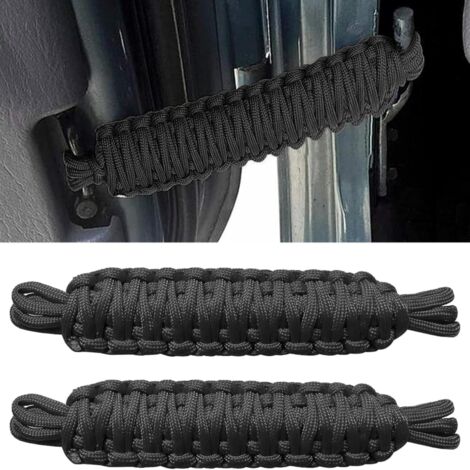 Correas de sujeción para puertas, cordón para paraguas resistente al desgaste, correa hecha a mano, tope antiestiramiento y antivibración, compatible con modelos de la serie Jeep Wrangler.