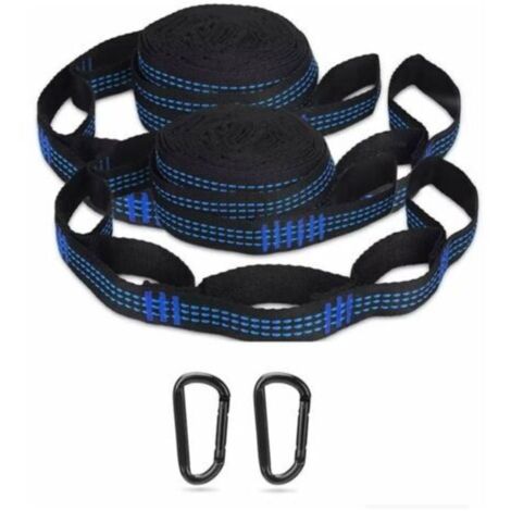 Correas para hamaca, columpio colgante, accesorio para hamaca para acampar, senderismo y actividades al aire libre con 2 cuerdas y 2 mosquetones.