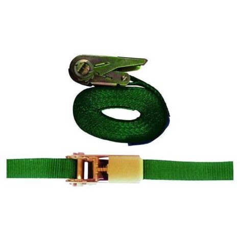 Correas simples Vigor Verde con hebilla de 25 mm, 5 m
