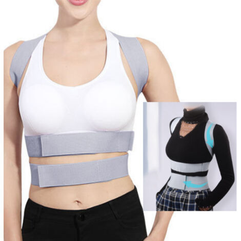 Correcteur de Dos pour Homme et Femme - Soutien Dorsal Ajustable et Respirant Gris