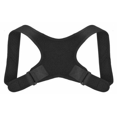 Correcteur de posture du dos – Ceinture dorsale – Correcteur de posture du dos redressé – Support du dos – Support du haut du dos, une pièce, noir, Fonepro