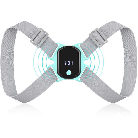 Correcteur de posture pour hommes et femmes, entraîneur de posture avec rappel de vibration du capteur intelligent, attelle de redressement du dos avec sangle réglable (universel)