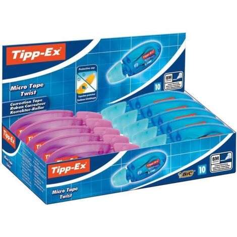 Correcteur de torsion BIC Micro Tape (10 pièces). Ruban correcteur de précision.