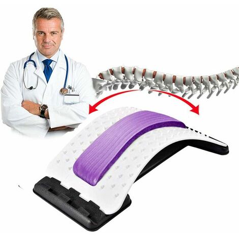 Correcteur d'étirement du cou Relaxation des épaules du cou Civière orthopédique des fissures du cou Correcteur de posture Il y a 3 vitesses de réglage, 60 masseur cervical surélevé, violet