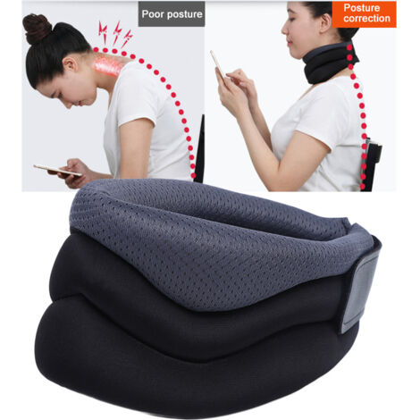 Correcteur Posture Cervical - Soutien Nuque pour Douleurs et Protection Vertebrale - Taille Unique Gris