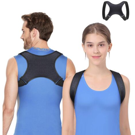 Corrector de postura, enderezador de espalda ajustable para mujeres y hombres, corrector de postura cómodo para soporte de espalda, cuello y hombros (M)