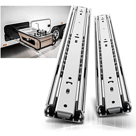 Correderas para cajones de alta resistencia de 400 mm, extensión total con rodamientos de bolas, capacidad de carga 68 kg, 1 par