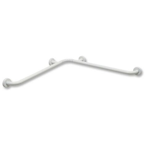 Corrimano ad angolo cm. 120x120 in acciaio verniciato bianco