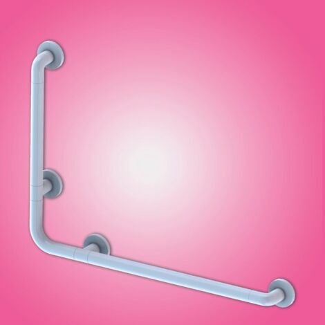 Corrimano angolare di sicurezza per bagno colore bianco 78 cm