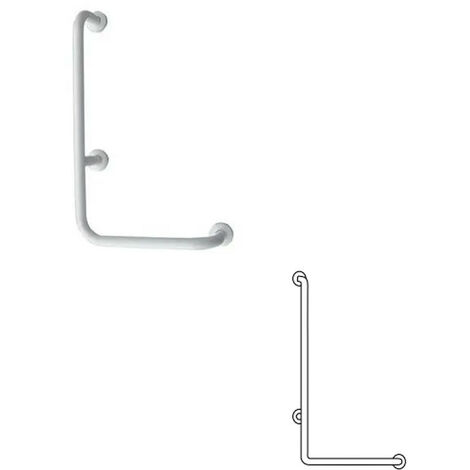 Corrimano Con Montante 66 x 66 cm Sinistro Per Anziani o Diversamente Abili - Ferro Zincato
