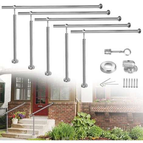 Ringhiera Inox Aisi 304 Satinato Con Corrimano In Legno Bianco