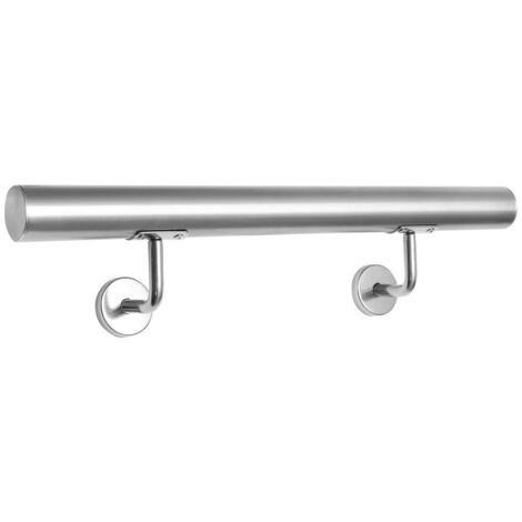 Corrimano in acciaio inox V2A supporto per traversino a parete corrimano per scale maniglia Ø 42 mmcon 2 staffe, interno ed esterno, 150cm