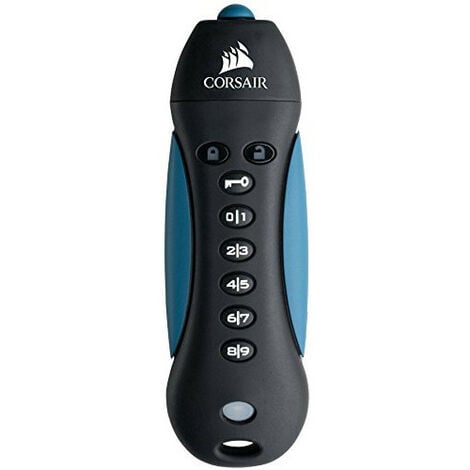 CORSAIR Corsair Flash Padlock 3 CMFPLA3-64GB USB Type A 3.0 (3.1 Gen 1) Noir, Bleu – Clé USB (64 Go, USB Type A, 3.0 (3.1 Gen 1), Couvercle, 150 g, Noir, Bleu) (CMFPLA3-64GB)