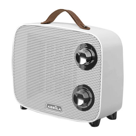 Corsica Weiß/Chrom PTC-Keramik-Heizlüfter, 1500 W, 2 Leistungen, 3 Kippschutzfunktionen (21 x 23 x 13,6 cm)