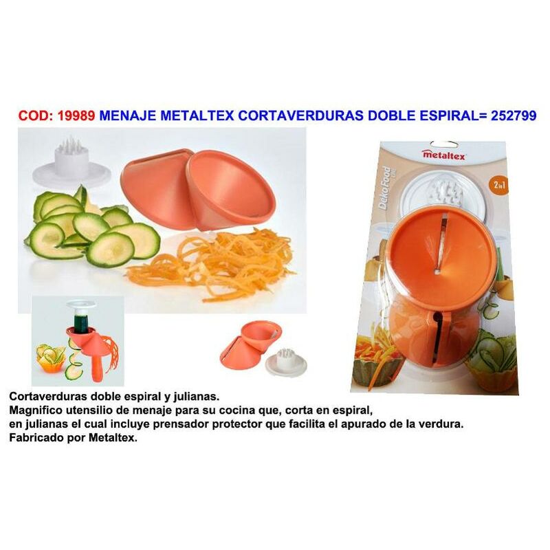 

menaje metaltex cortaverduras doble espiral 252799 - Mibricotienda