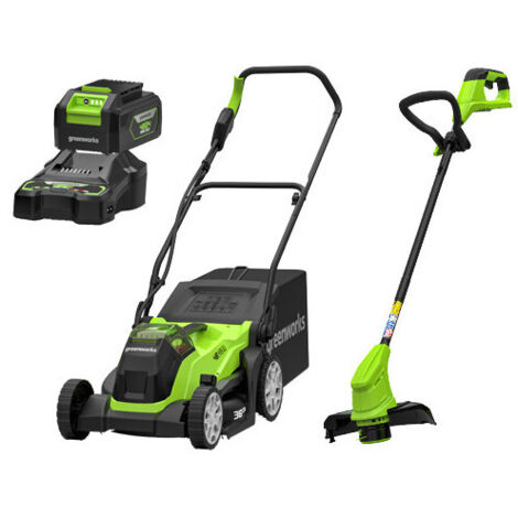 Cortabordes inalámbrico de 48 V y 30 cm con cabezal giratorio y barra telescópica – Greenworks