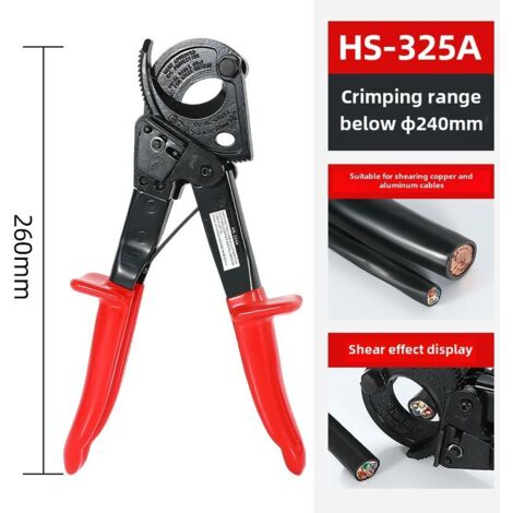 Cortacables de trinquete al por mayor de fábrica, cortapernos HS-325a, alicates de corte manual, herramienta para cables (HS-325a)