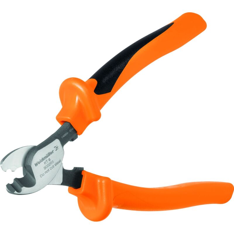 Cortacables Weidmüller kt 8 (para cables de cobre/aluminio hasta ø 8 mm, homologado vde + gs, aislamiento protector hasta 1000 v, alicates para