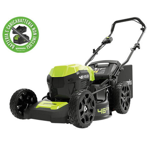 Cortacésped Greenworks GD48LM46 48 V – cuchilla de 46 cm – autopropulsado – jardines hasta 800 m² – Greenworks