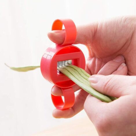 Cortador de alambre multifunción, pelador creativo de judías verdes, cortador de lentejas, utensilio de cocina, suministros de cocina, 1 pieza roja