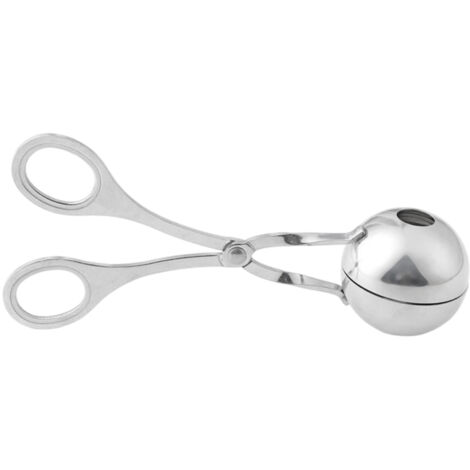 Cortador de albóndigas de acero inoxidable  Utensilio de cocina  Cortador profesional de albóndigas y bolas de melón  Fabricado en acero inoxidable de alta calidad, color plata, aprox. 17,5 x 4,6 cm /