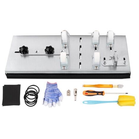 Cortador de botellas de vidrio, kit para cortar botellas de vidrio cuadradas y redondas, 5 ruedas de nailon, duradero, desmontable, kit de corte de botellas de vidrio de acero inoxidable, para artista
