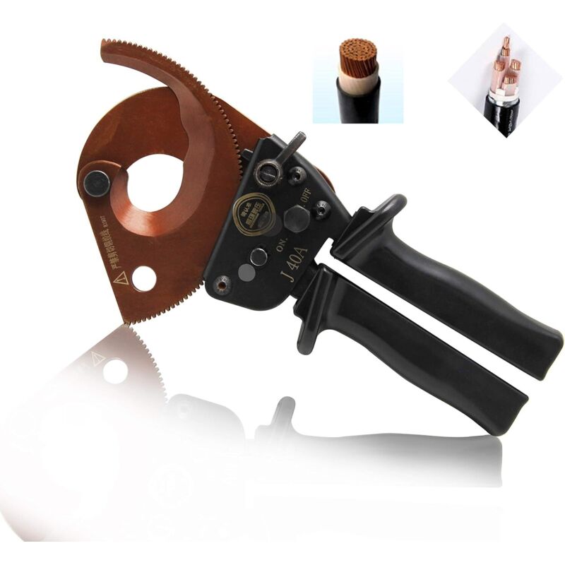 Cortador de cables con trinquete J40A Tijeras para cables de cobre y aluminio Cortador de cables con trinquete Tijeras con trinquete, AAFGVC