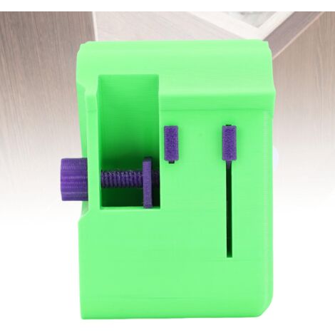 Cortador de cartón ajustable (3-5 cm) - Caja para guardar cuchillas de repuesto - Plástico - Verde - Cortador manual para cartón y pequeñas empresas