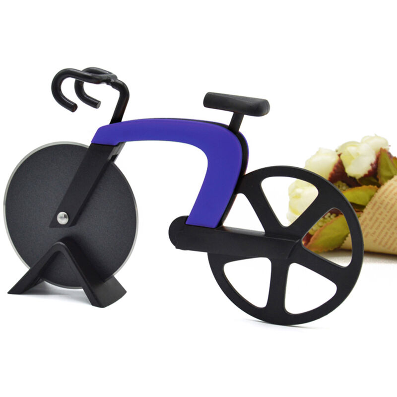 

Cortador de pizza de acero inoxidable, cuchillo de corte de pizza con forma de bicicleta de dos ruedas, herramienta de pizza, cortador de pizza,