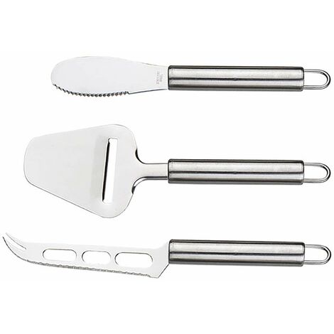 Cortador de queso clásico de acero inoxidable de 3 piezas, cuchillo para queso