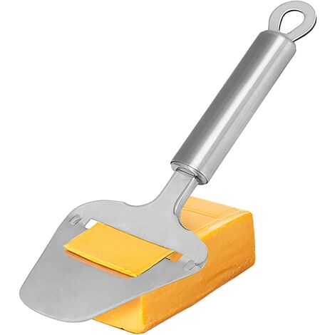 Cortador de queso de acero inoxidable, cuchillo para queso de 8,8 pulgadas, cortador de queso plano resistente, afeitadora, servidor para queso semisuave, semiduro, 1 unidad