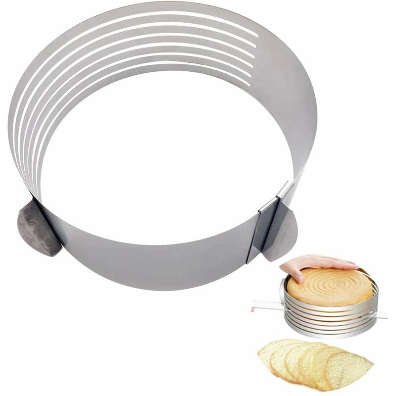 

Happyshopping - Cortador de tartas de 6-8 pulgadas, cortador de tartas ajustable de acero inoxidable en capas, cortador de mousse, cortador de