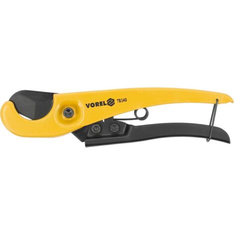 Cortador de tubos PVC Vorel, modelo para tubos de hasta 25mm, herramienta profesional de alta precisión, ideal para cortes rápidos y limpios en tuberías de PVC.