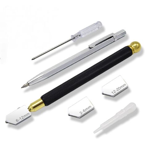 Cortador de vidrio Dontodent, cortador de vidrio de carburo, carburo de tungsteno profesional, cortador de vidrio de plata, cortador de botellas de cortador de vidrio, cortador de vidrio para 2-20 mm