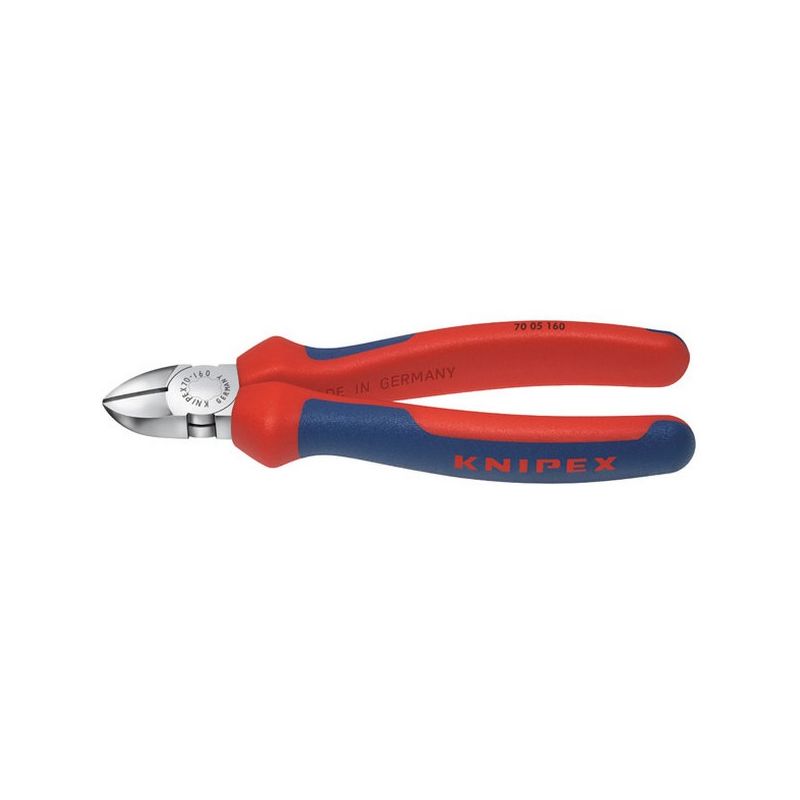 

Knipex - Pinza cortante de lado, cabeza cromado, Asas de tubo de plástico, Largo : 125 mm, capacidad de corte para hilo semi-duro Ø 2,3 mm, hilo duro