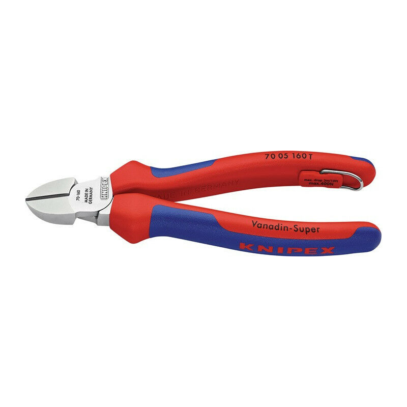 

Fresa diagonal L.160mm cabeza cromada con ojal con manguitos multicomponente KNIPEX