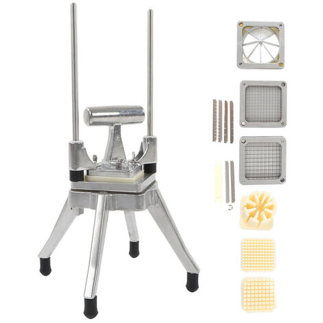 Cortadora comercial de frutas y verduras, cortadora Manual multifuncional de frutas con cuchillas de 1/2 pulgadas, 3/8 pulgadas, 1/4 pulgadas, 8 Uds.