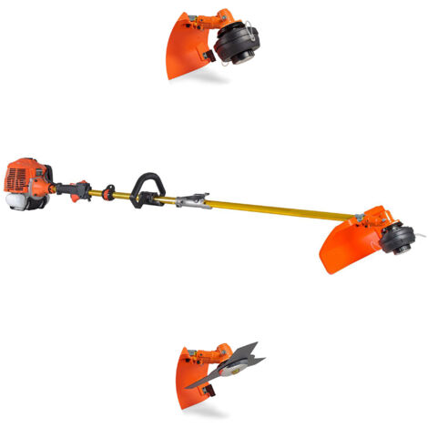 Desbrozadora 6-en-1 motor 62cc con cuchillas y protector de césped profesional